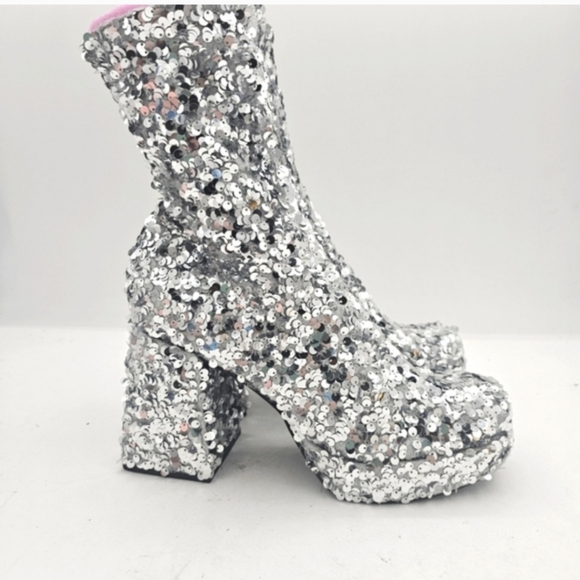 Abound Steffie Silver Sequin Platform Booties Women's Size 6.5 NWOT - Picture 6 of 10